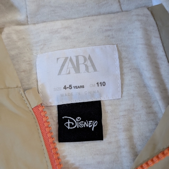 Zara Tan Raincoat with Integrated Hood - Girls Size 4-5 - Picture 3 of 4